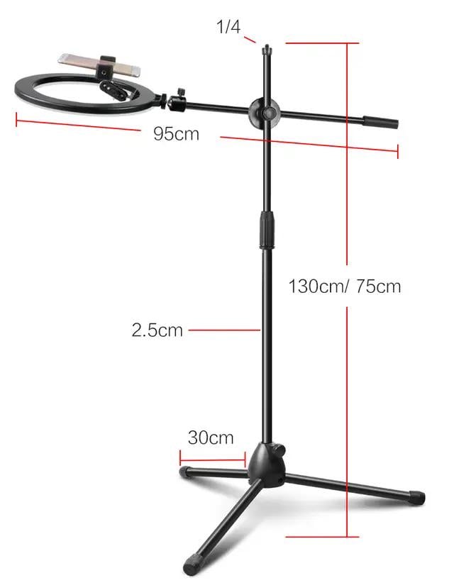 Стойка напольная с кольцевой LED лампой 30 см (FL30) - фото 4 Стойка напольная с кольцевой LED лампой 30 см (FL30) - фото 4