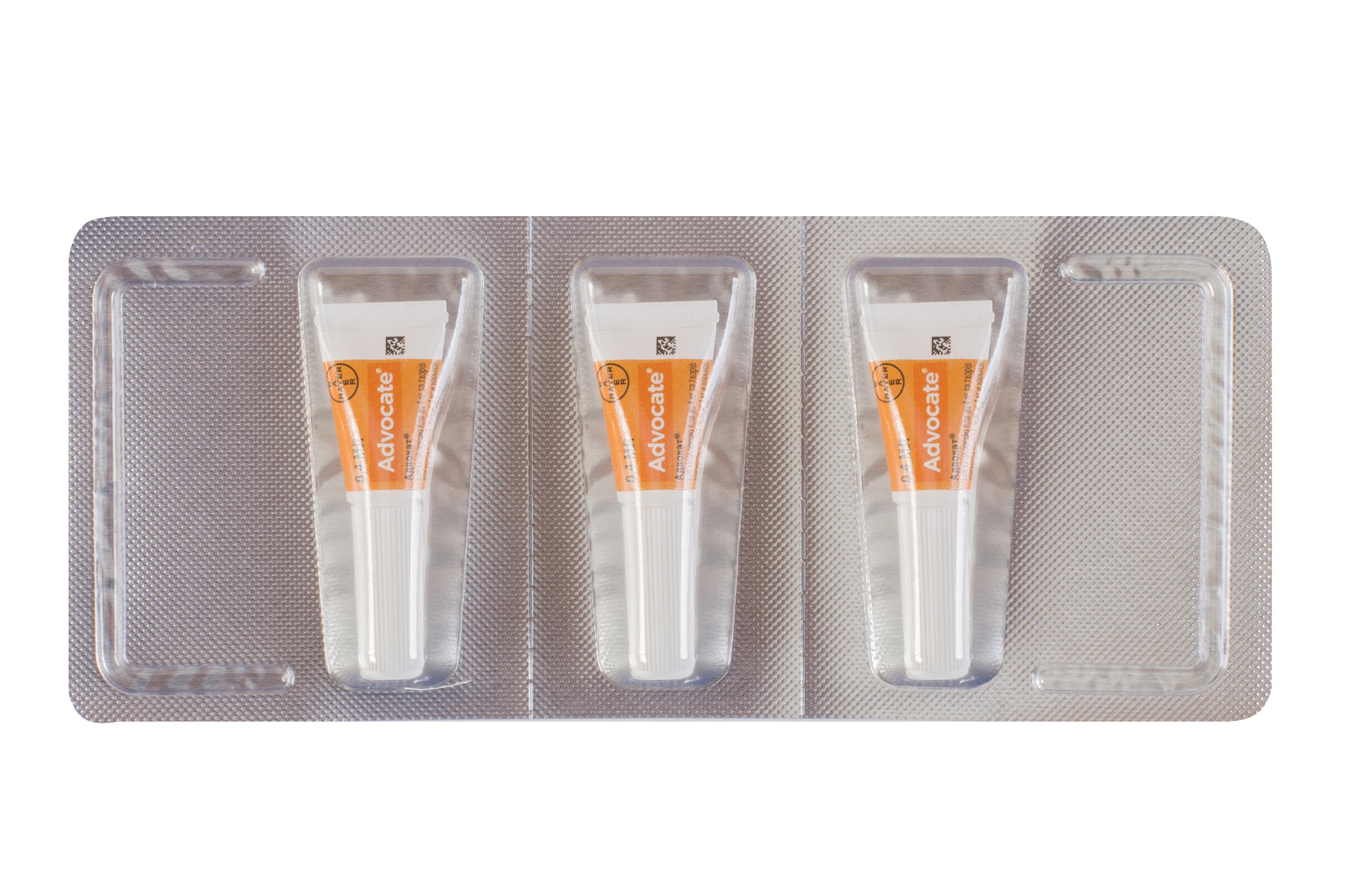 Краплі Bayer Адвокат від заражень ендо та екто паразитами для котів до 4 кг 3 піпетки (4007221031963) - фото 4