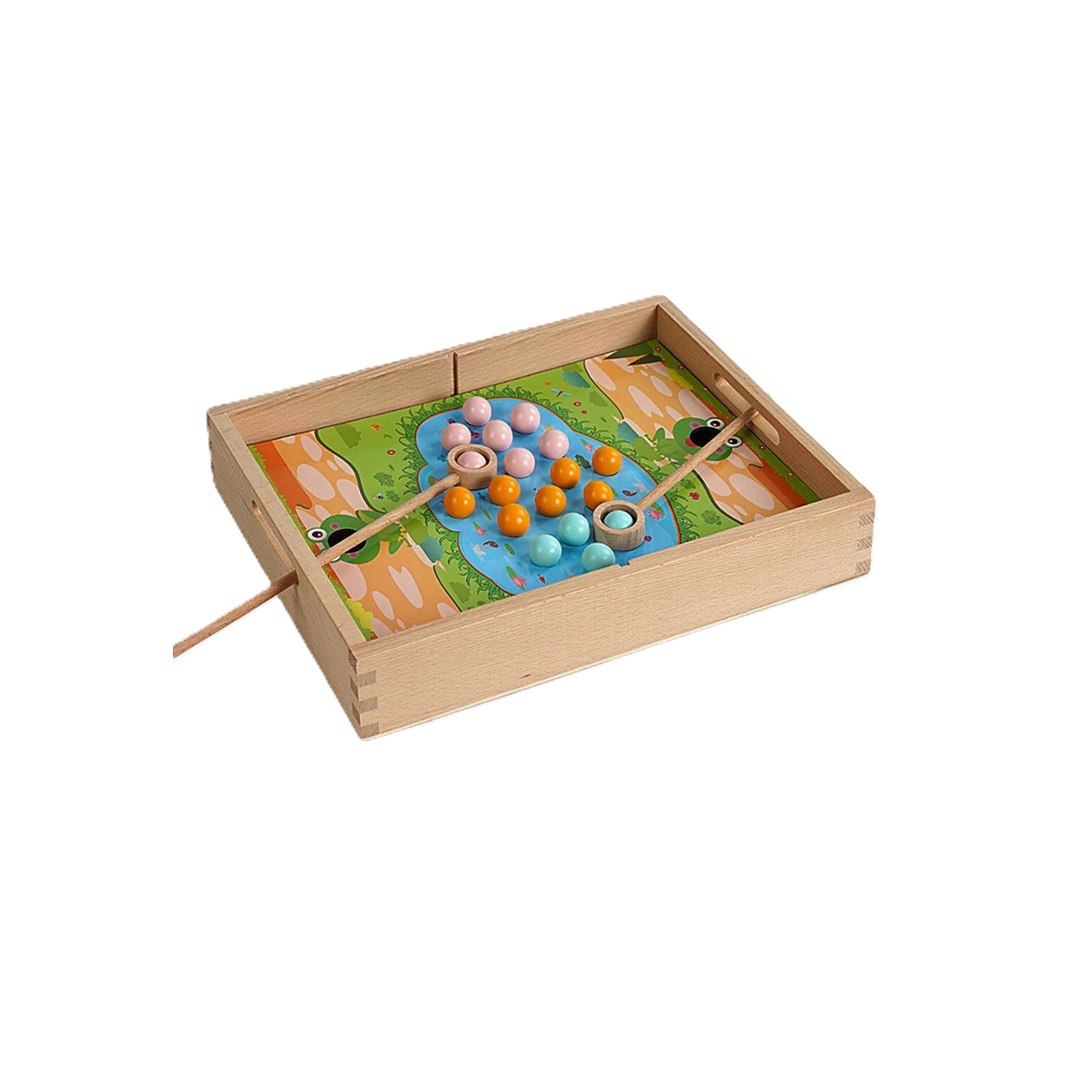 Іграшка для малюків логічна С-65030/24 дерев’яна магнітна риболовля/12 двосторонніх карток в коробці (23366141)