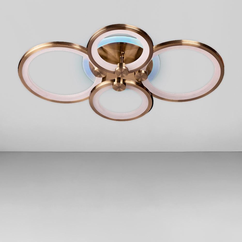 Люстра стельова світлодіодна Light House SL-18184/2/2 AB/RGB Dimmer 3000-6000К 112W 90х610х410 мм Бронзовий