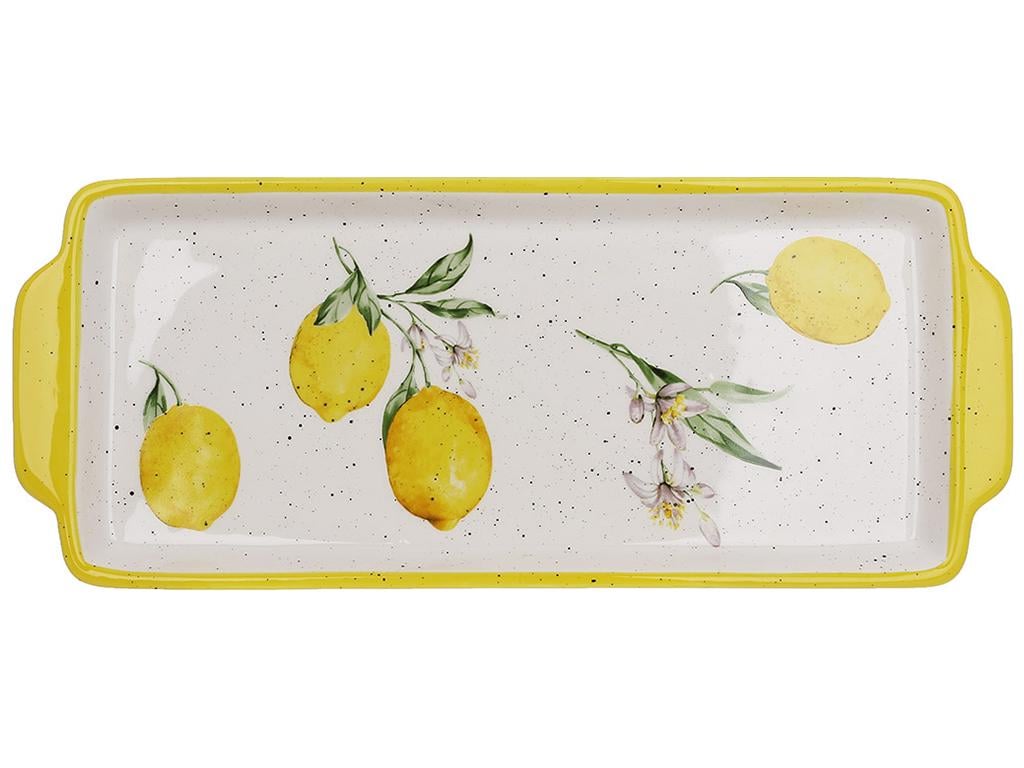 Блюдо прямоугольное Сочные лимоны 31,5х12,5х2,5 см (BDI-DM001-LM)