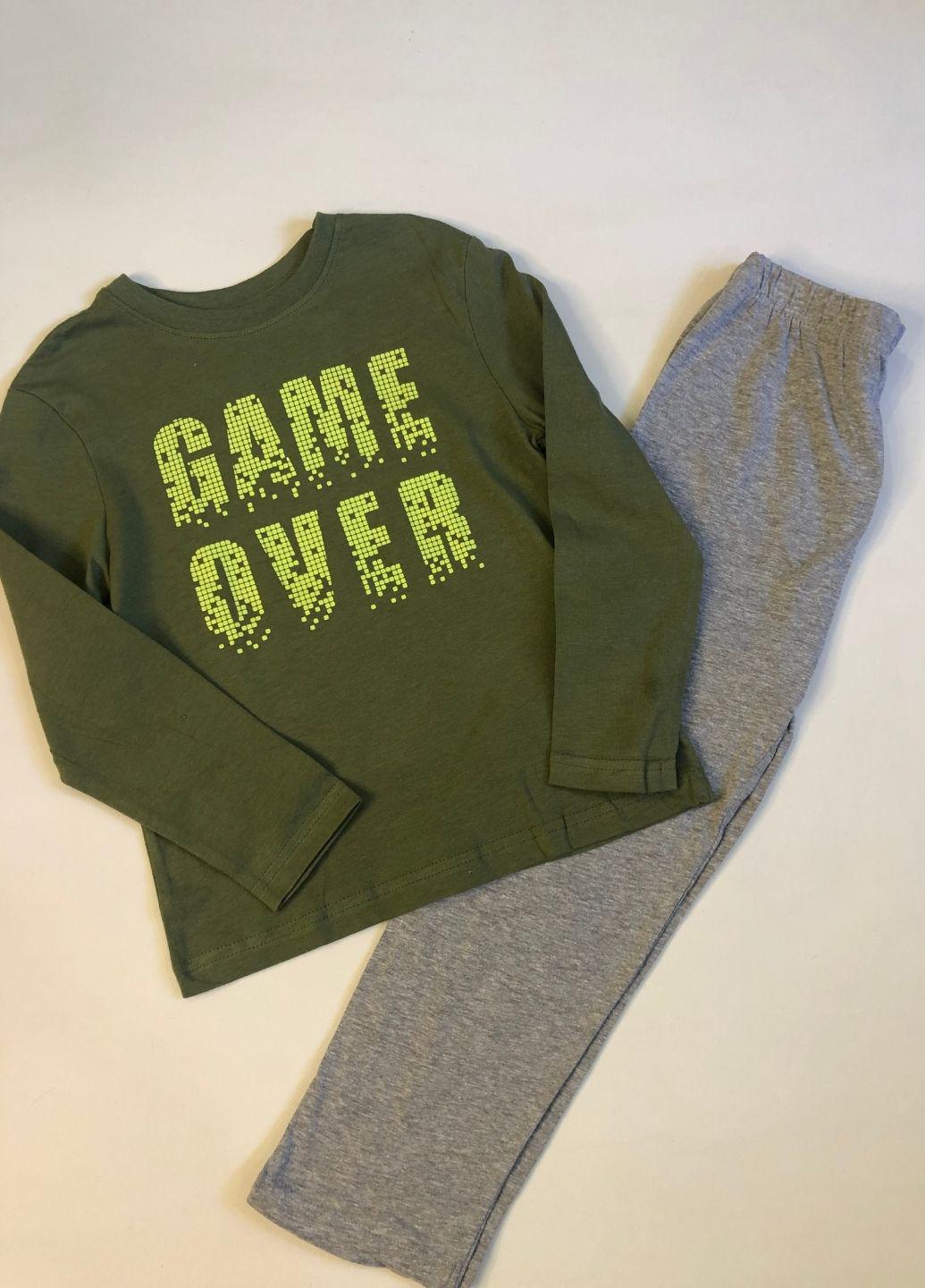 Піжама для хлопчика 110 см Зелений/Сірий - фото 4 Піжама для хлопчика 110 см Зелений/Сірий - фото 4