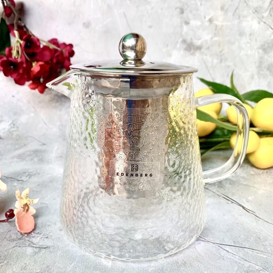 Заварочный чайник 600 мл Edenberg EB-19062 с нержавеющим ситом - фото 1 Заварочный чайник 600 мл Edenberg EB-19062 с нержавеющим ситом - фото 1