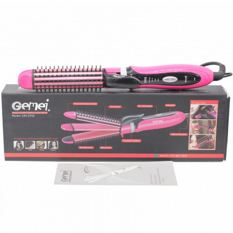 Плойка для волосся Gemei GM-2922 3в1 праска Pink (23678303) - фото 5 Плойка для волосся Gemei GM-2922 3в1 праска Pink (23678303) - фото 5