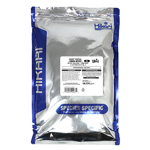 Корм Hikari Vibra Bites для аквариумных рыб от 8 до 15-20 см XL черви ~7-8 мм 1 кг медленно-тонучий (22267)