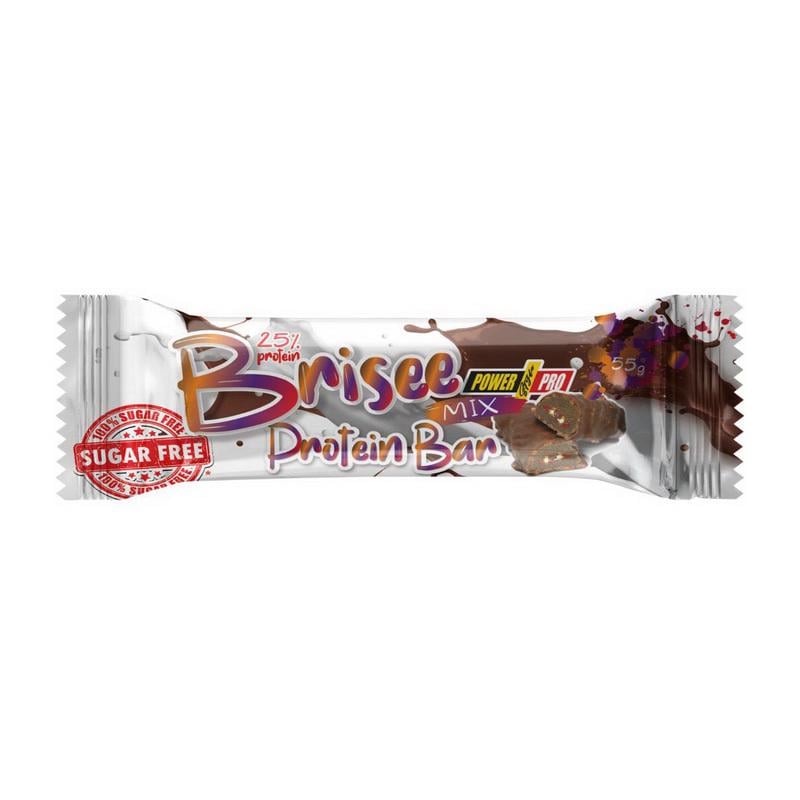 Протеїновий батончик 13 г білка без цукру Power Pro Brisee Protein Bar 25% 55 г Мікс