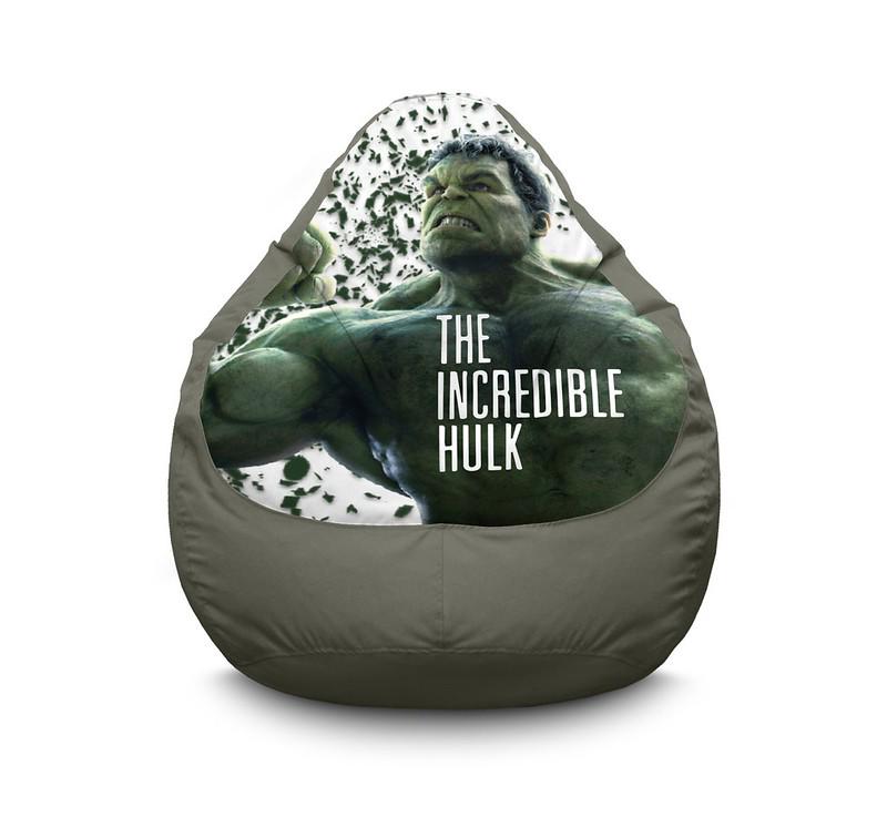 Кресло мешок iPuff Hulk Incredible Оксфорд XL 80x110 см Серый