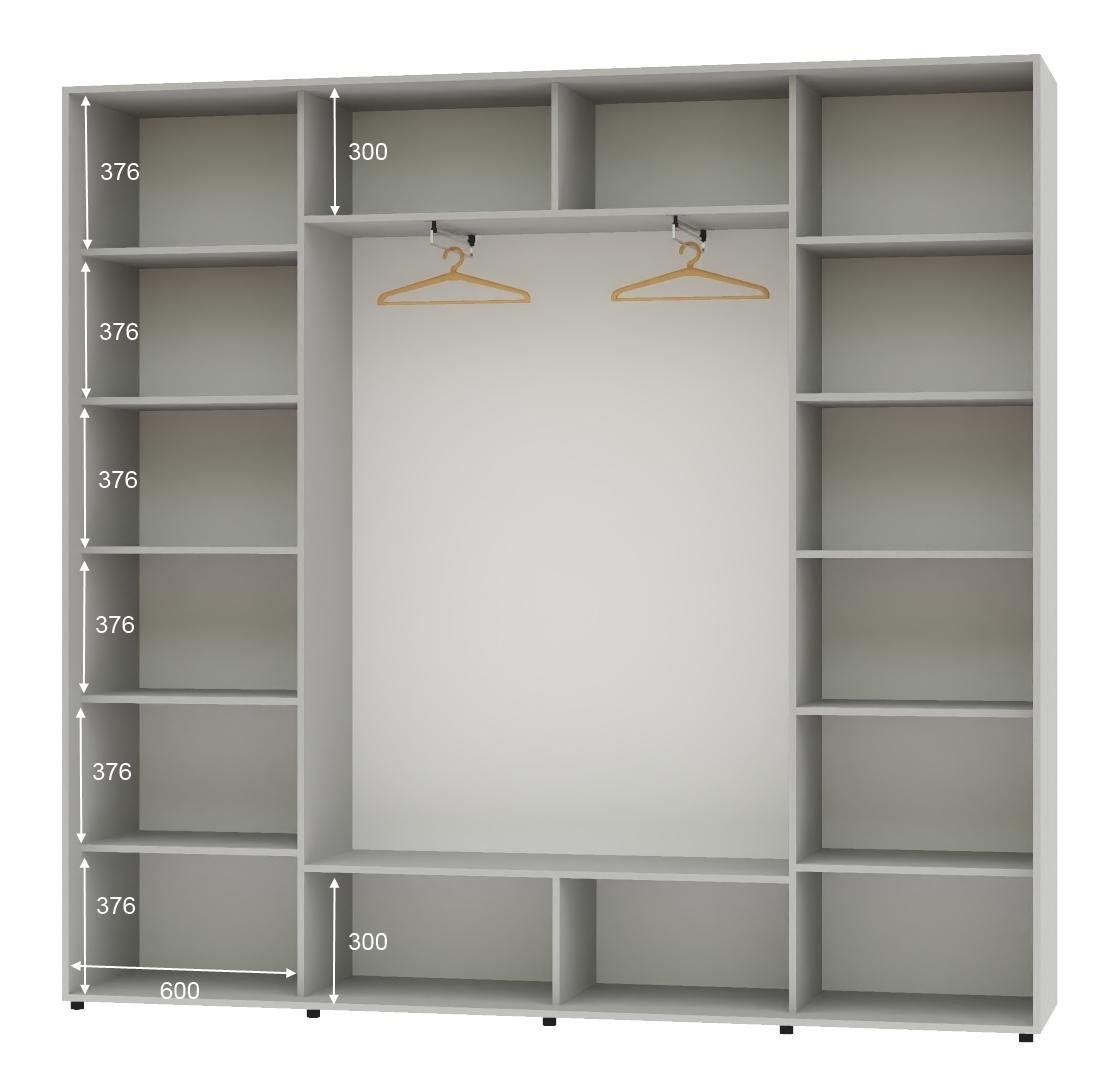 Шкаф-купе трехдверный Алекса ШК-05 ДСП 270х45х250 см Серый - фото 2 Шкаф-купе трехдверный Алекса ШК-05 ДСП 270х45х250 см Серый - фото 2