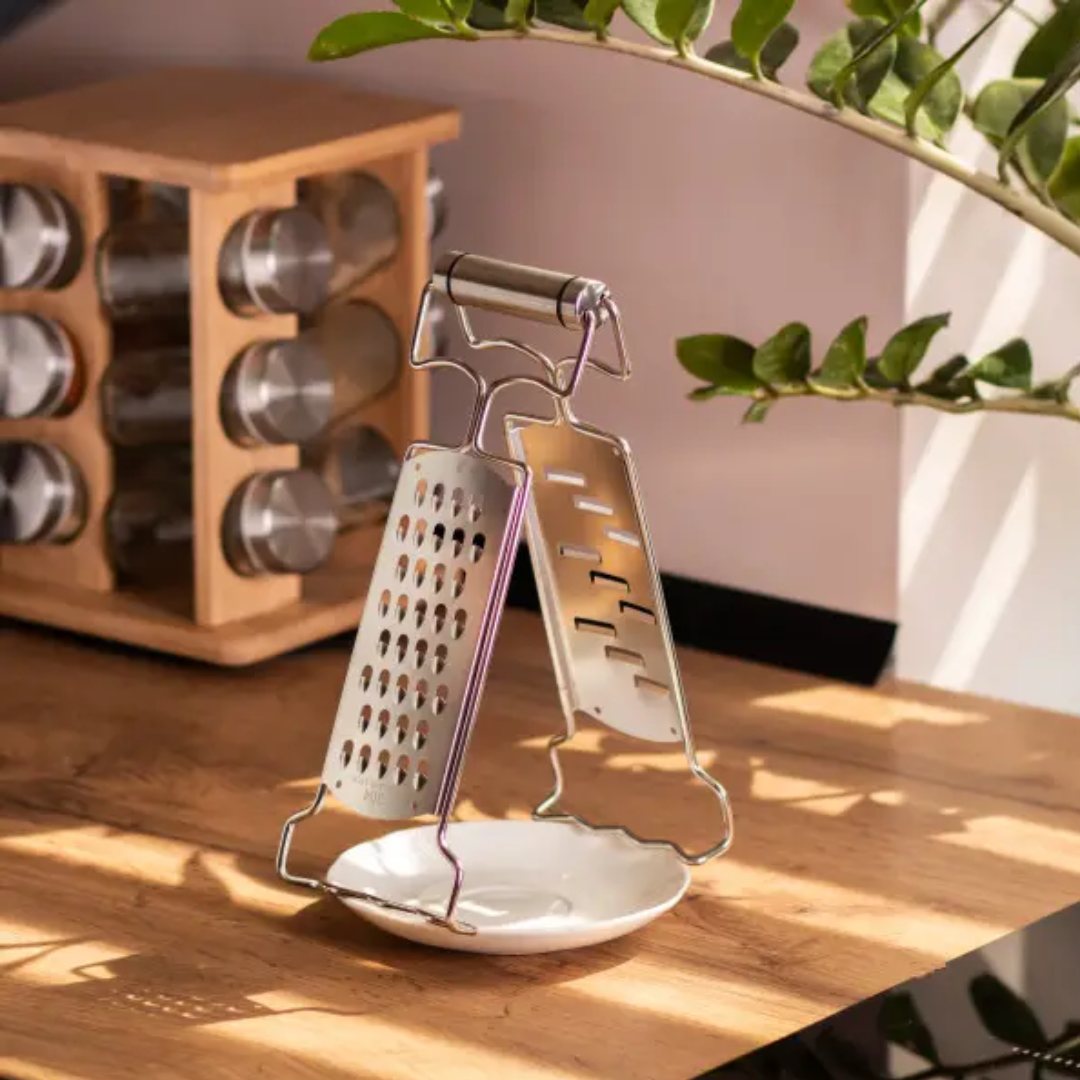 Терка-зажим двусторонняя из нержавеющей стали 9х4х24 см - фото 5 Терка-зажим двусторонняя из нержавеющей стали 9х4х24 см - фото 5