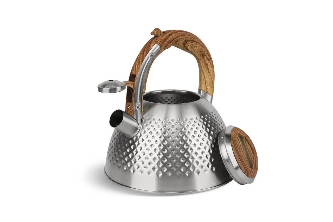 Чайник с свистком для индукционной плиты Edenberg EB-8830 из нержавеющей стали 3 л Коричневый (2530556661) - фото 2 Чайник с свистком для индукционной плиты Edenberg EB-8830 из нержавеющей стали 3 л Коричневый (2530556661) - фото 2