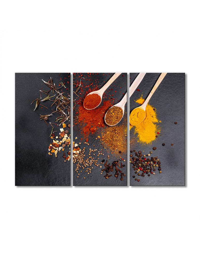 Картина модульная Пряности и специи 3 модуля 90x135 см