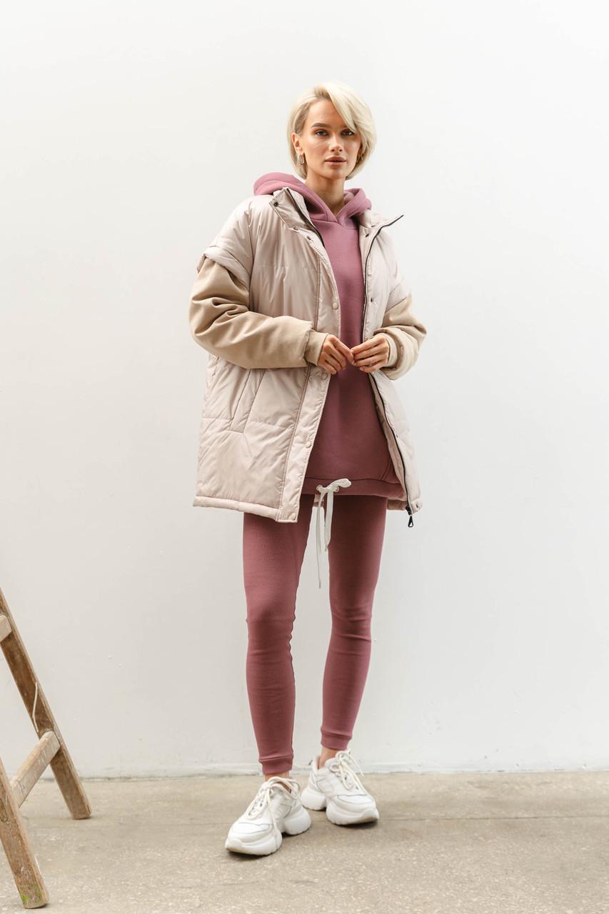 Куртка-жилет женская L-XL Бежевый (2738636536) - фото 2