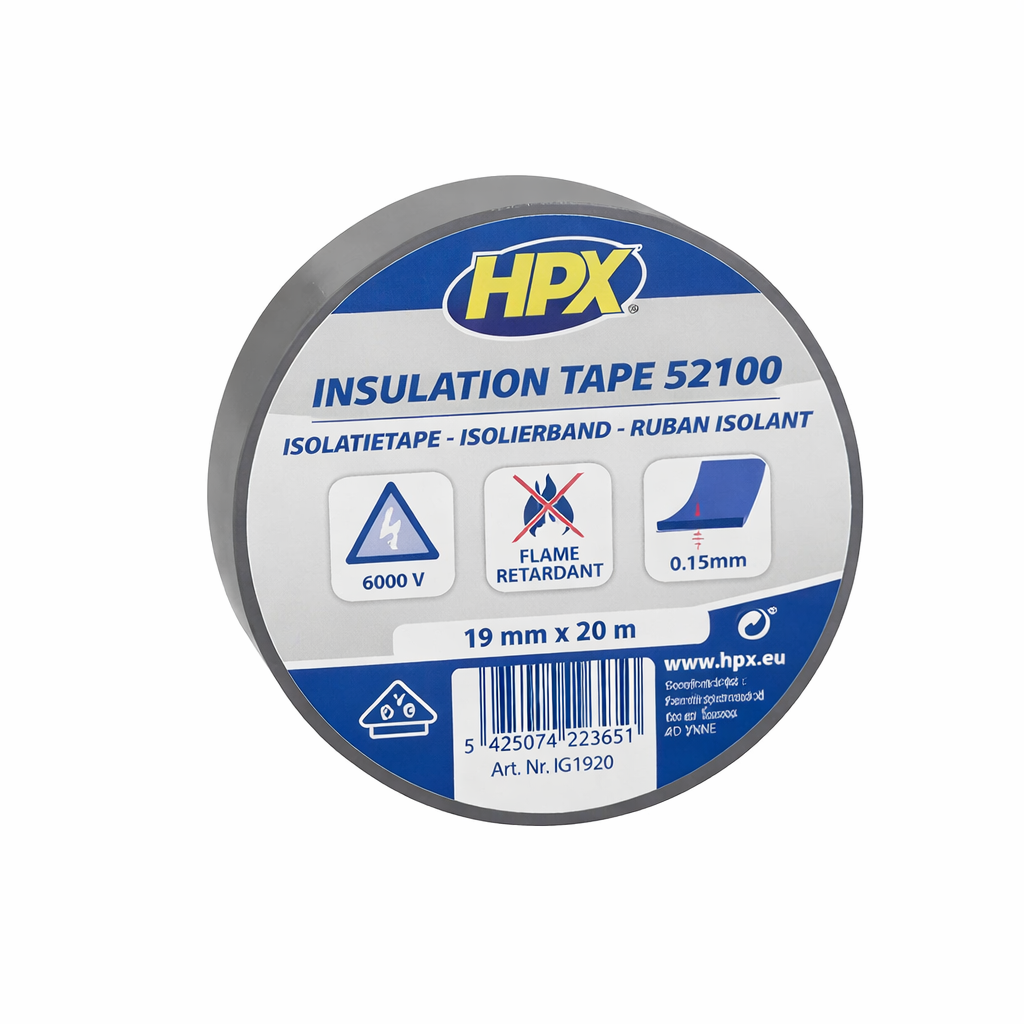 Ізоляційна стрічка HPX IG1920 HPX52100 19 мм х 20 м Сірий (29424955)