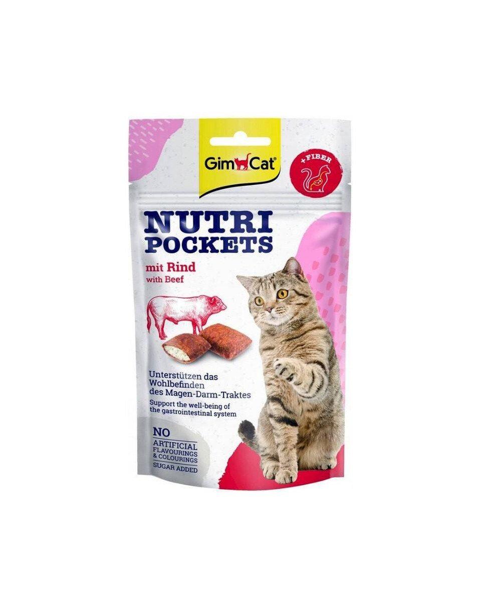 Лакомство для кошек GimCat Nutri Pockets Beaf с говядиной 60 г (22394012)