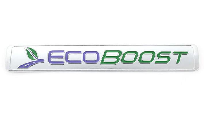 Эмблема EcoBoost Ford металл 14х2,1 см Хром глянцевый (1152640441)