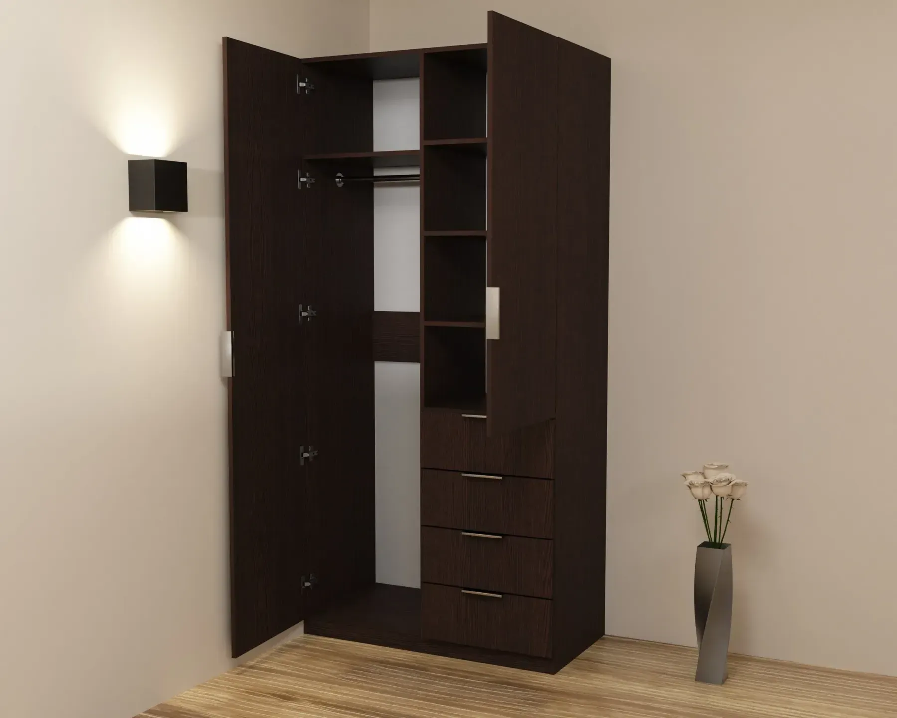 Шкаф Kontinent Kristal 1 100х52х210 см Венге Магия (59840395)