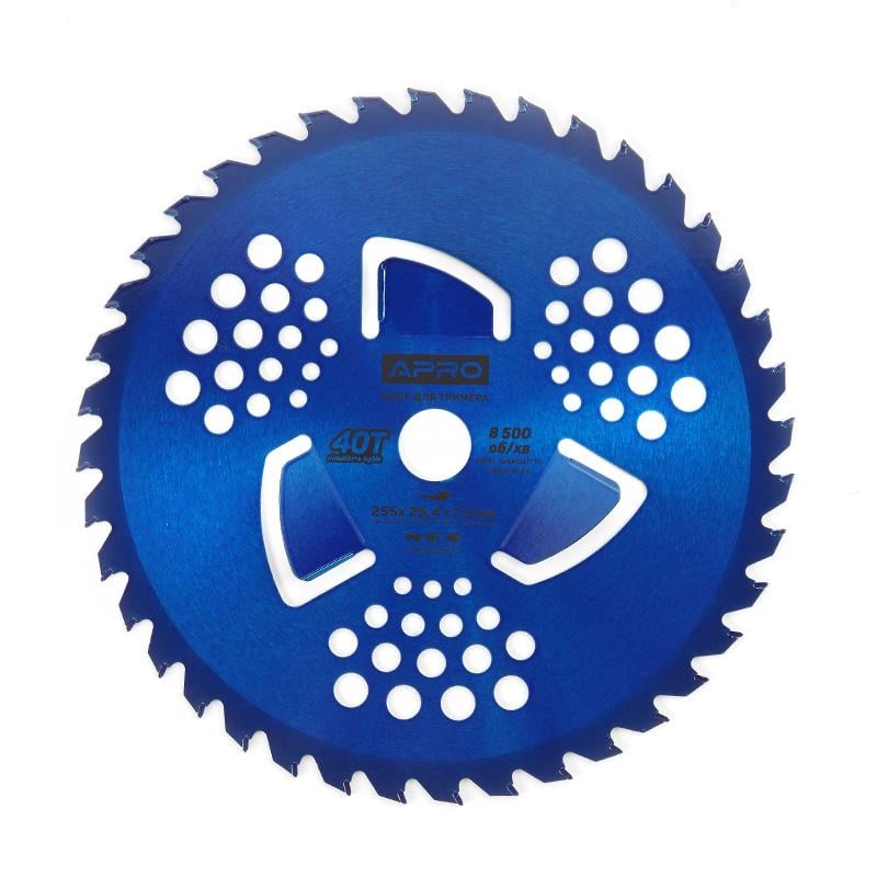Диск для триммера Apro с твердосплавными напайками 40Т 3 лепестка для кустов (830801)