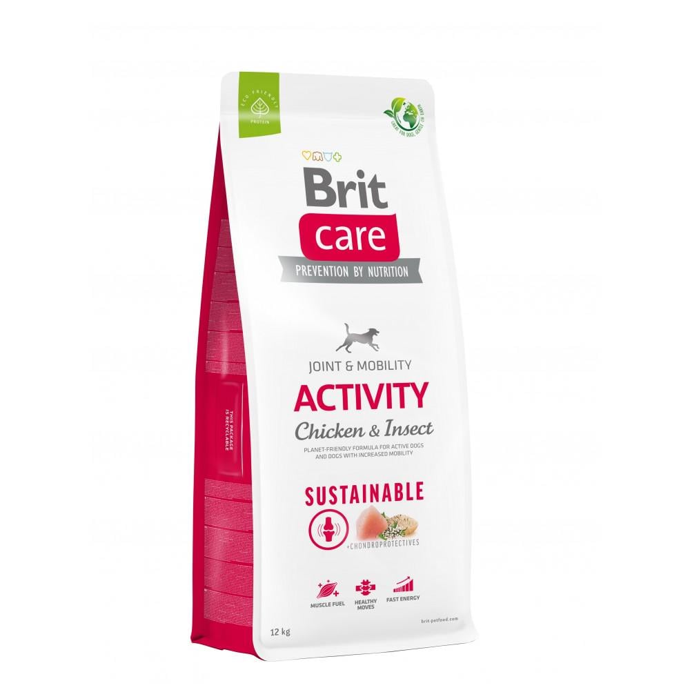 Корм сухой для активных собак Brit Care Dog Sustainable Activity с курицей и насекомыми 12 кг (172192)