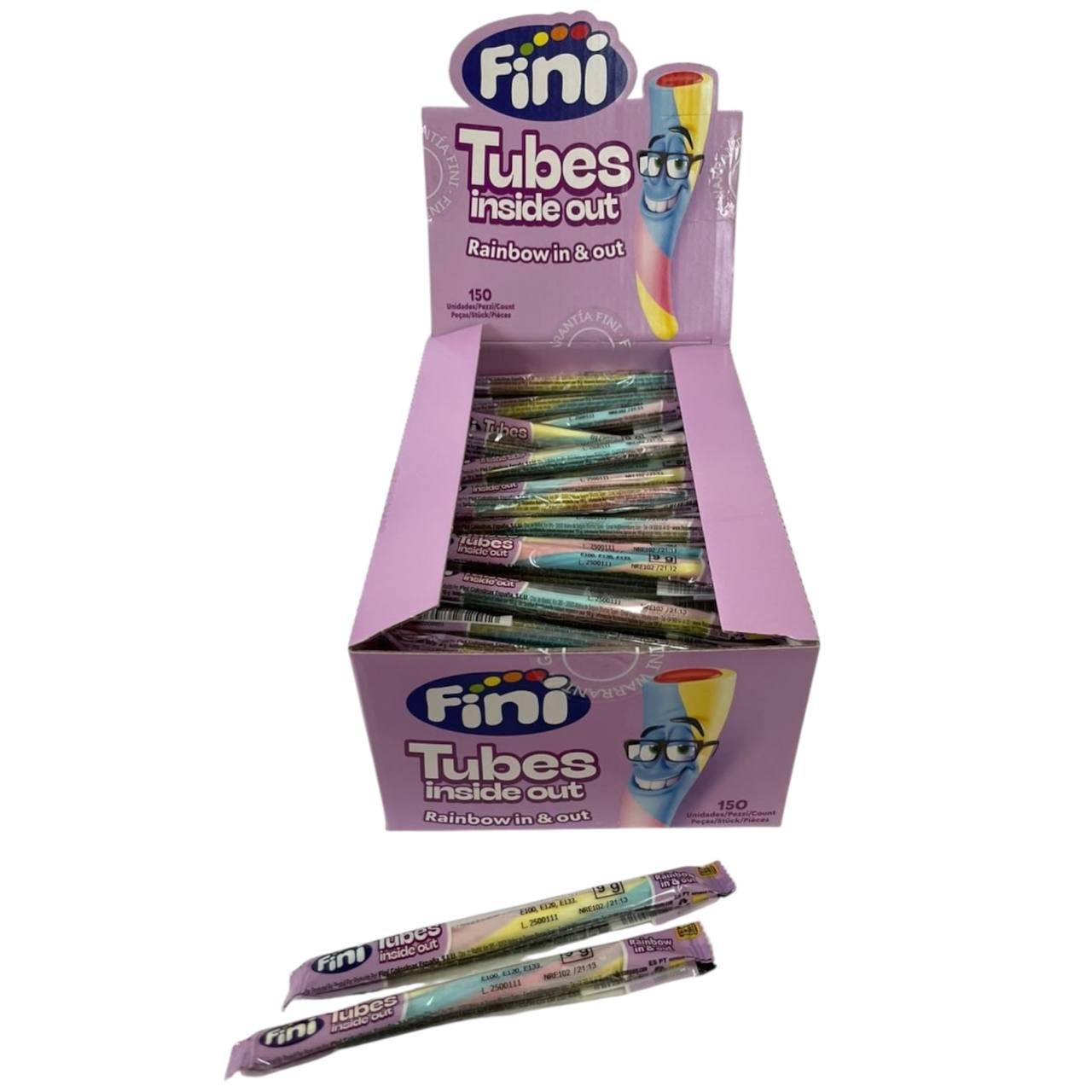 Конфеты желейные Fini Tubes Inside Out Rainbow Радужные трубочки 150 шт. (00000006625)
