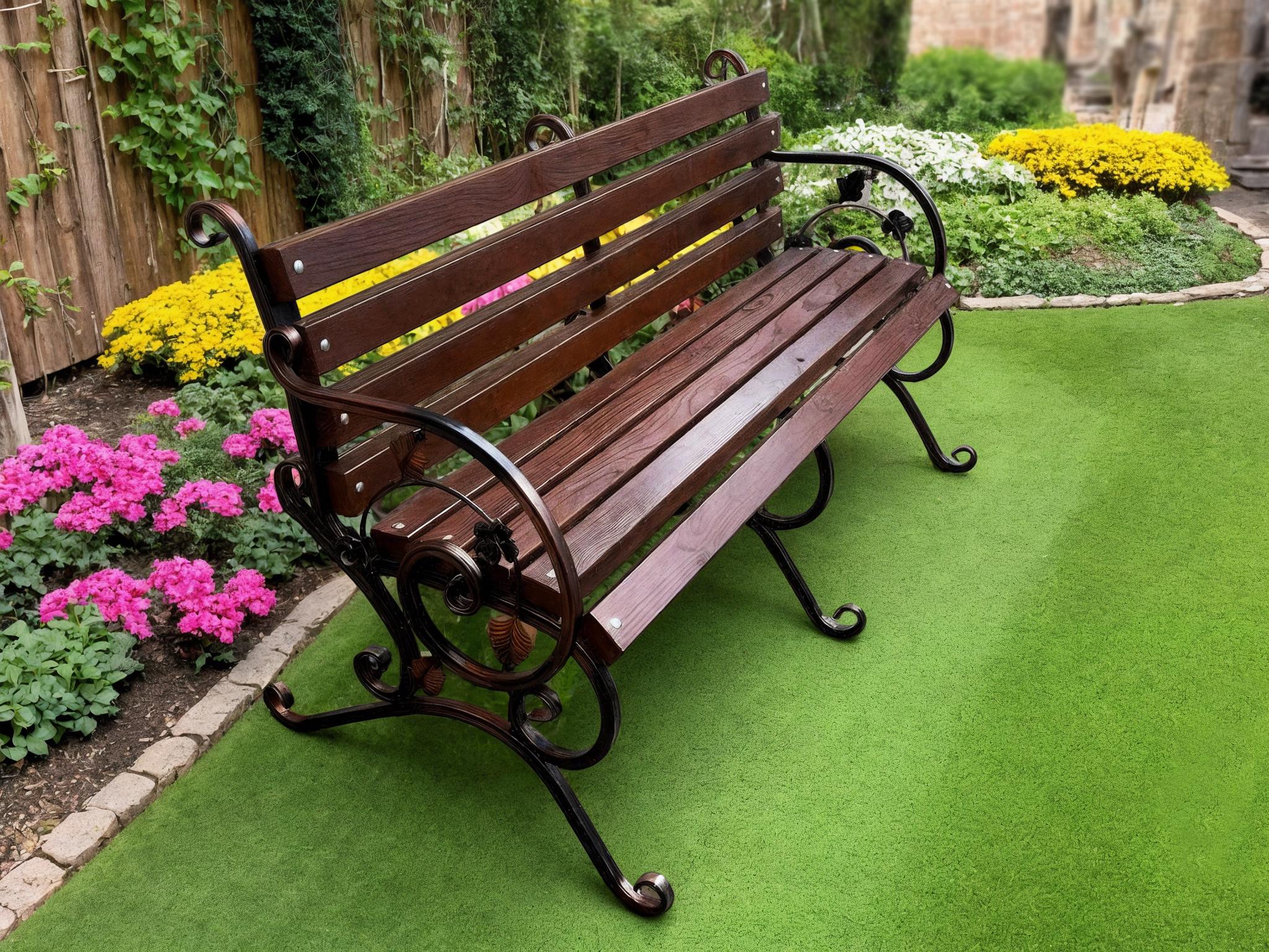 Скамейка садовая кованая Tobi Sho Камелия с подлокотниками 200 см Каштан - фото 2 Скамейка садовая кованая Tobi Sho Камелия с подлокотниками 200 см Каштан - фото 2