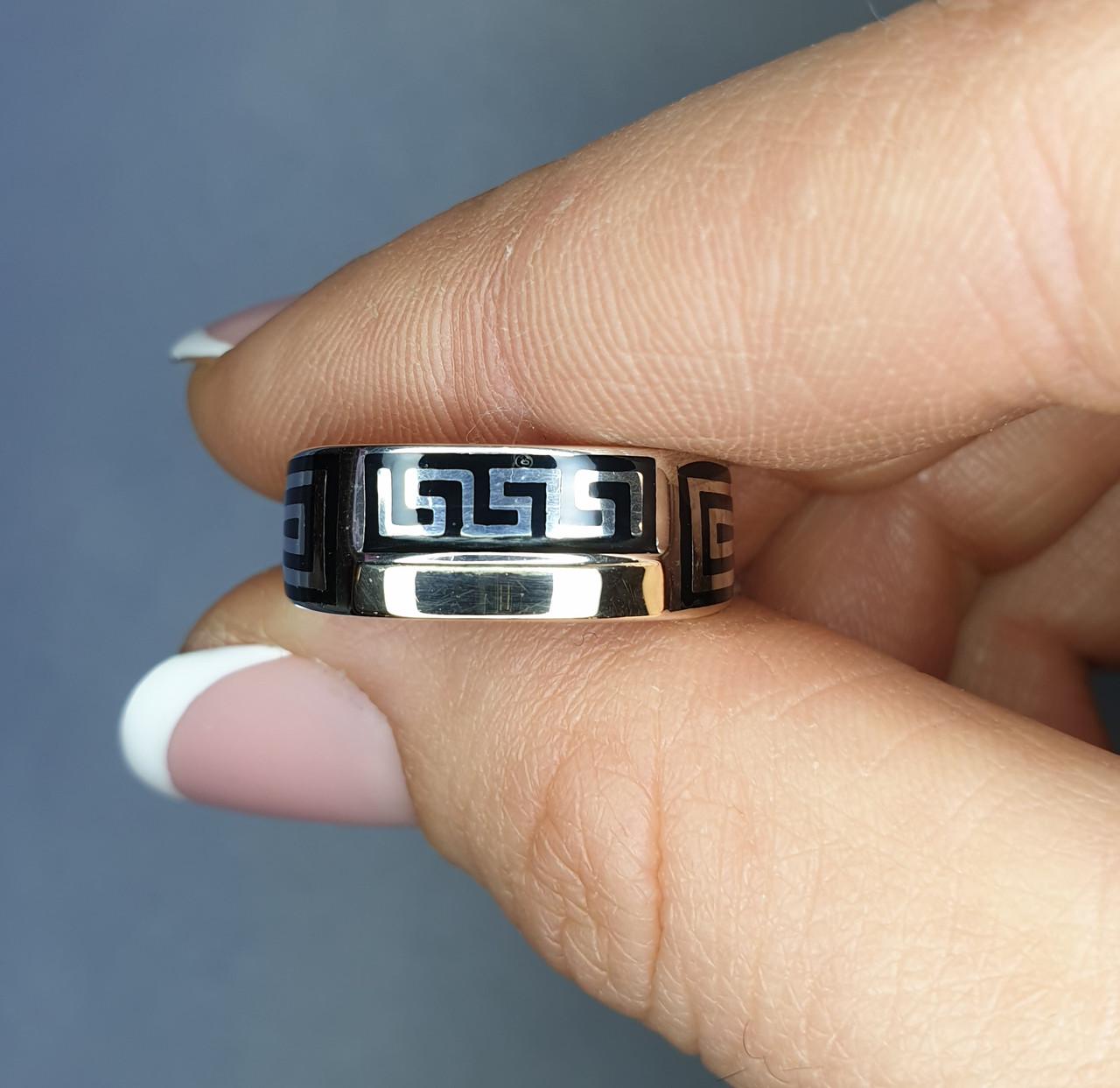 Кольцо серебряное Сократ с эмалью р. 19 4,28 г (1649855410)