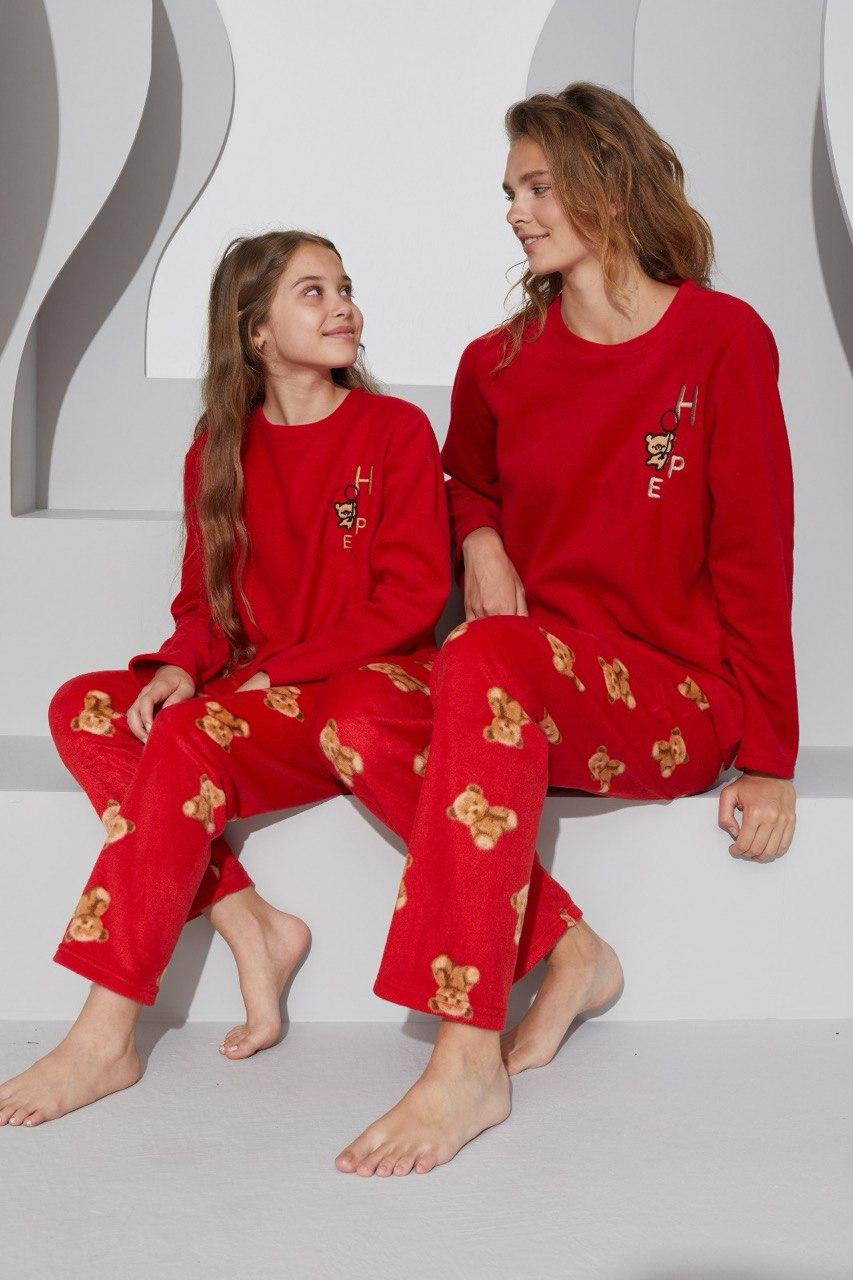 Піжама жіноча тепла Hope з флісу полар XL Червоний (SS23075) - фото 2 Піжама жіноча тепла Hope з флісу полар XL Червоний (SS23075) - фото 2