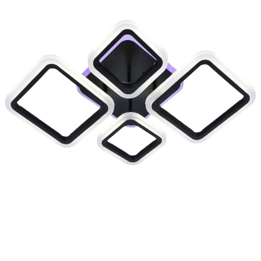 Люстра потолочная светодиодная с RGB подсветкой Light House SRS-19589/2/2 BK RGB 84W/8W Черный