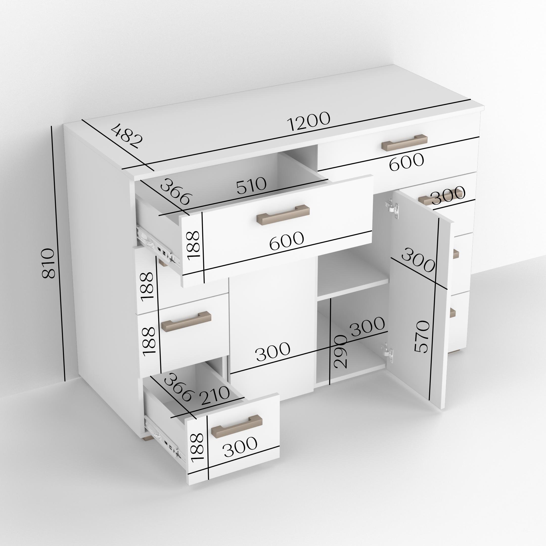 Комод Idea ТКБ-381 на 8 шухляд з дверима Венге темний (26718293) - фото 3