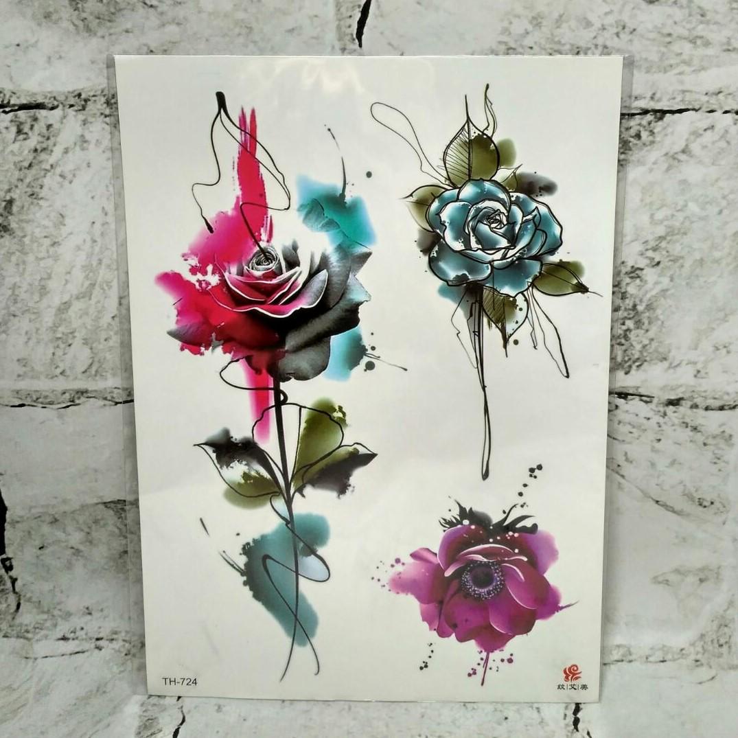 Временные тату Цветы (TH-724)