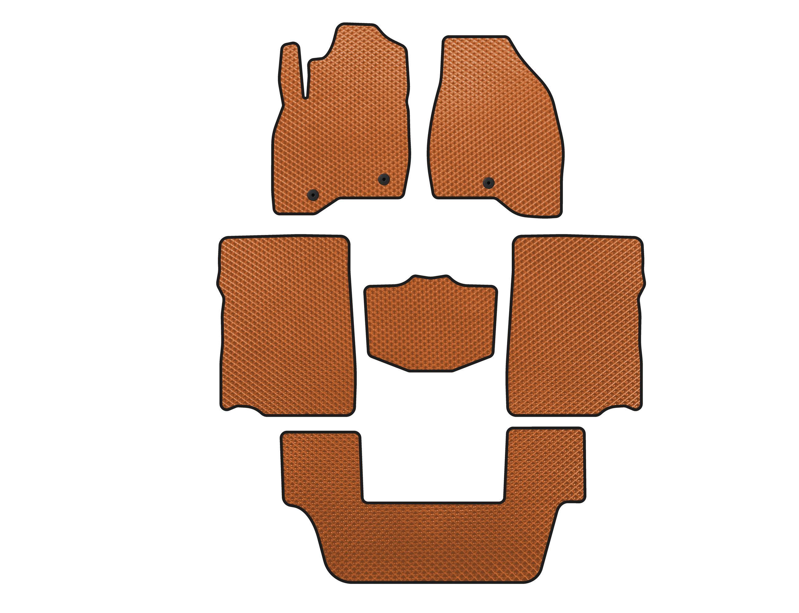 Килимки EVA Digital Designs для Ford Explorer 2011-2019 рр. 3 ряди 7-ми місний етилвінілацетат Помаранчевий