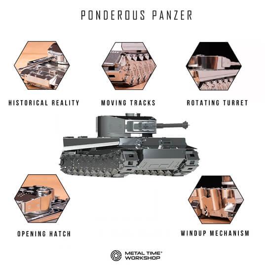 Конструктор Модель Модель METAL-TIME Ponderous Panzer Heavy Tank MT020 колекційна (3032561) - фото 8 Конструктор Модель Модель METAL-TIME Ponderous Panzer Heavy Tank MT020 колекційна (3032561) - фото 8