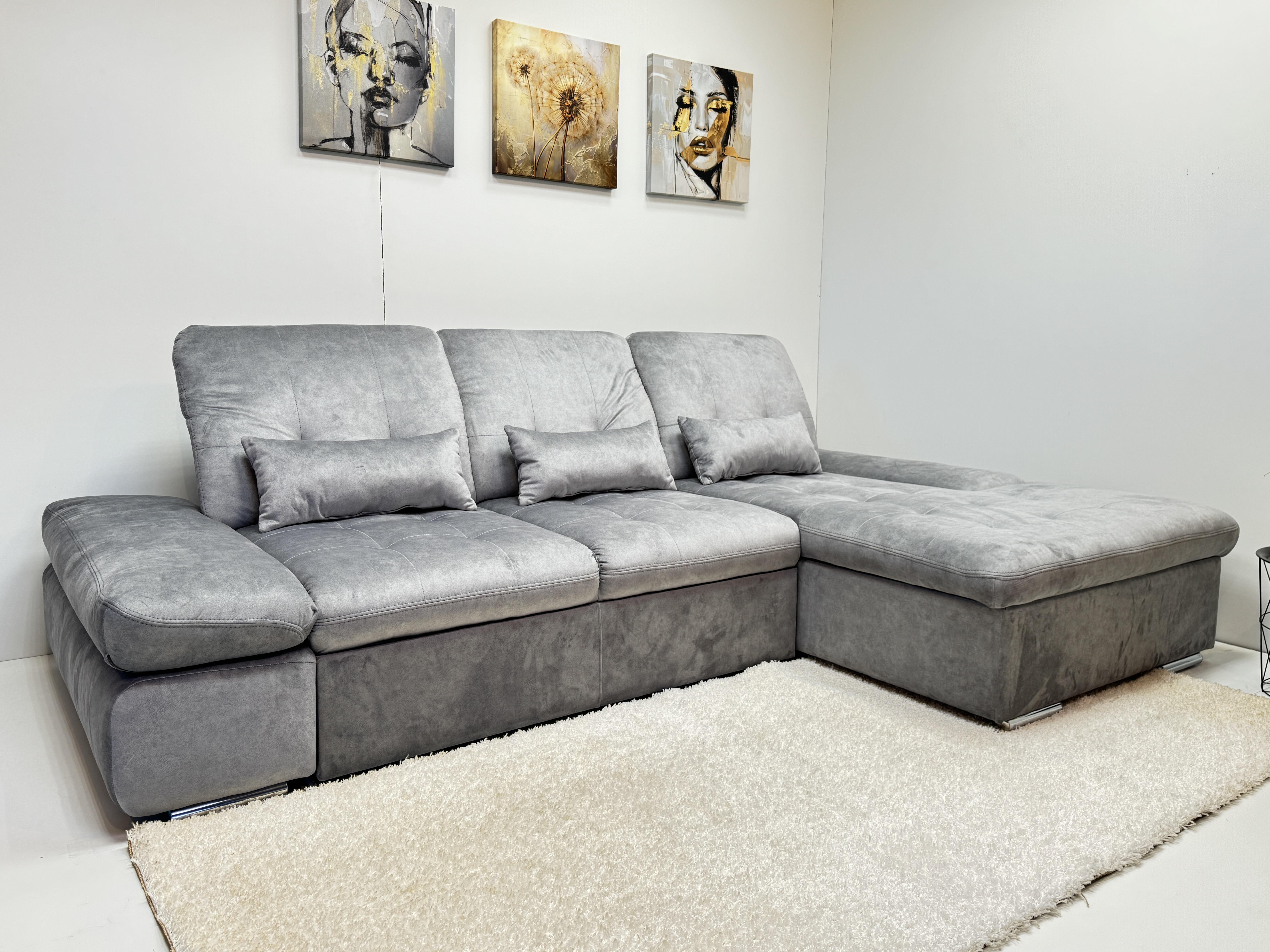 Диван кутовий Денвер 285х190 см Сірий