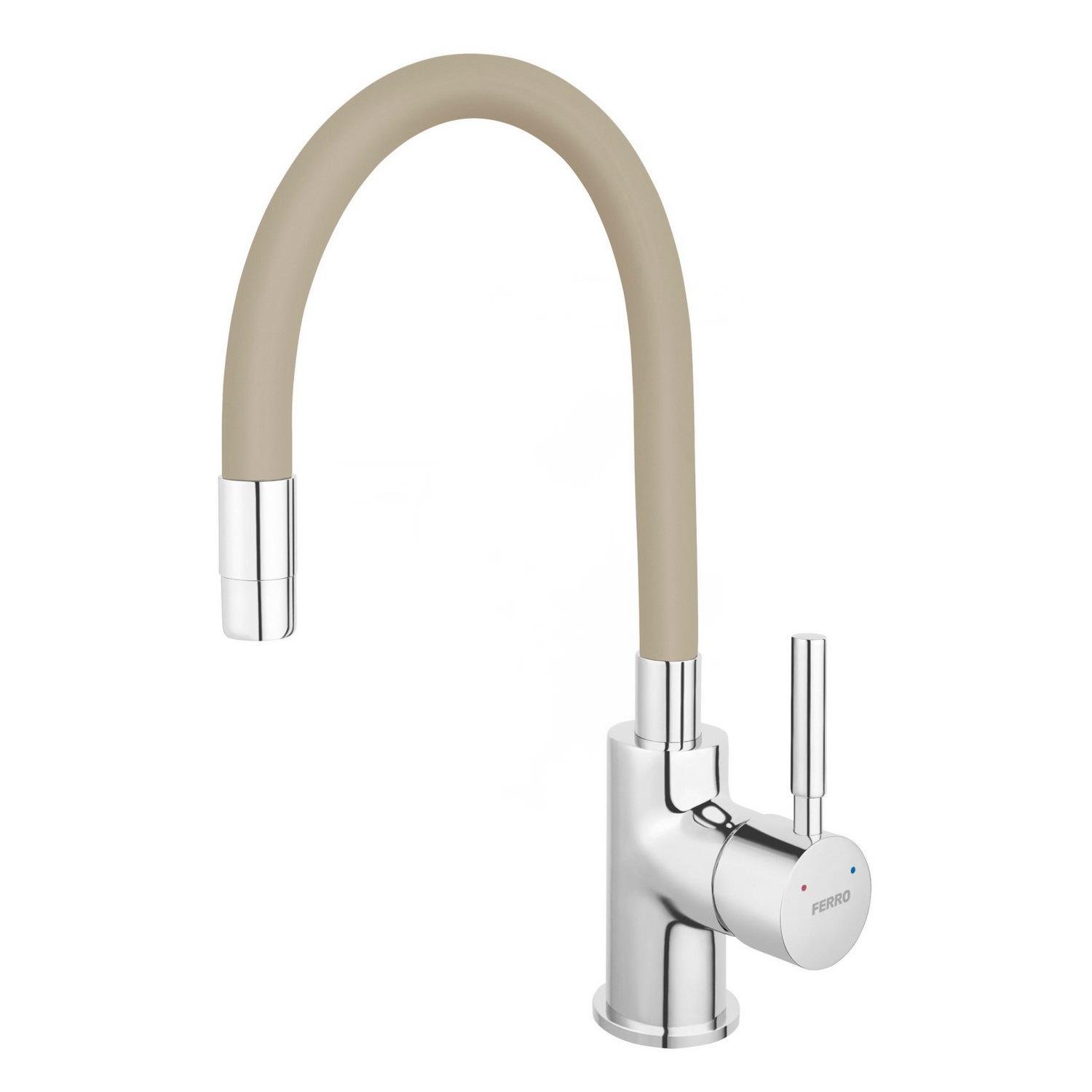 Смеситель для кухни Ferro Zumba BZA4P с гибким изливом Бежевый (174834)