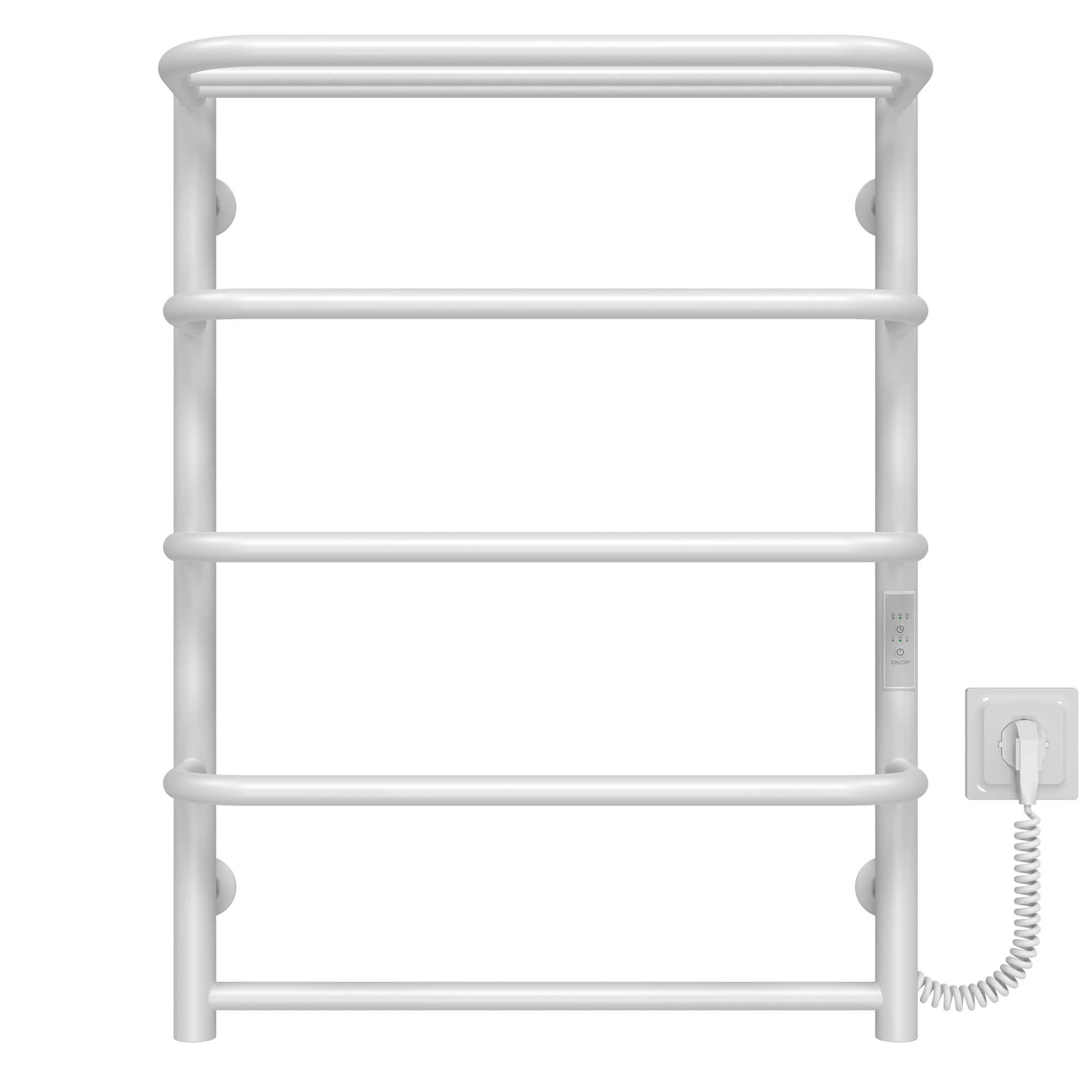 Рушникосушарка електрична з полицею Deffi Стандарт П5 WD03 праве підключення нержавіюча сталь 500х700 мм Білий Хром (C.SP.70.50.5.E.W.R.3)