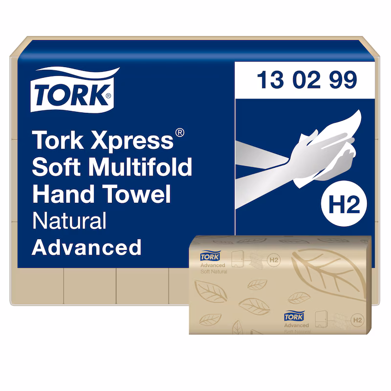 Полотенца бумажные для рук Tork Xpress Advanced бежевого цвета мягкие со сложением типа H2 Multifold Z (130299)
