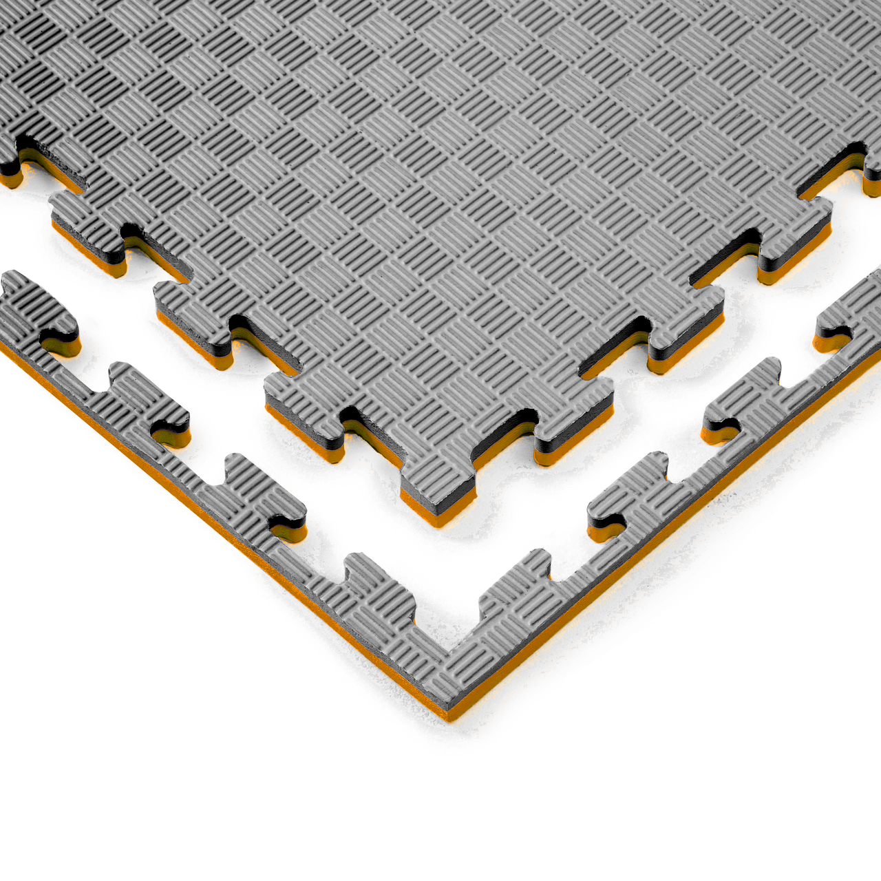 Мат татами WCG EVA ласточкин хвост 100х100х2 см Черно-оранжевый (W-100х2 O/B 2)