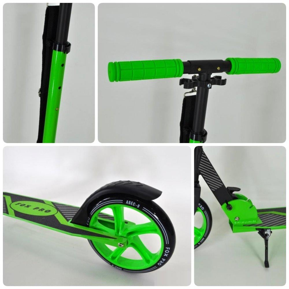 Самокат детский Maraton Fox Pro с LED-фонариком Зеленый - фото 2