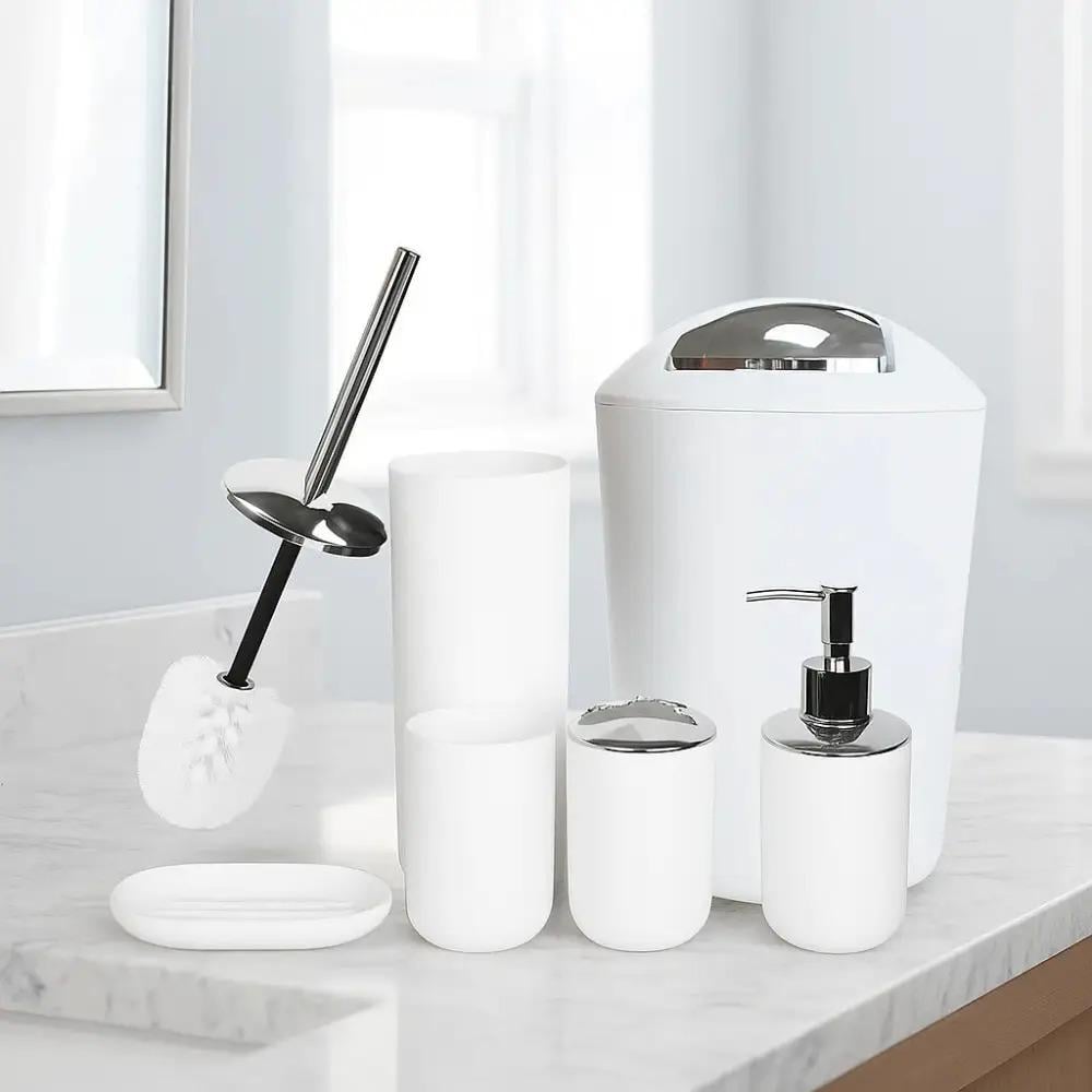 Набор аксессуаров для ванной комнаты Bathlux 6 пр. Белый Набор аксессуаров для ванной комнаты Bathlux 6 пр. Белый