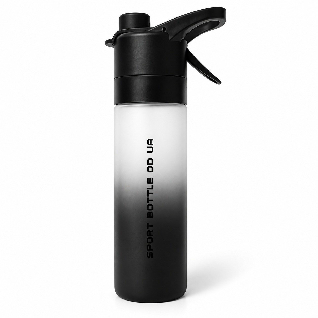 Бутылка спортивная для воды с распылителем SPORT BOTTLE OD UA 2в1 с ручкой 650 мл Черный матовый (3066495150)
