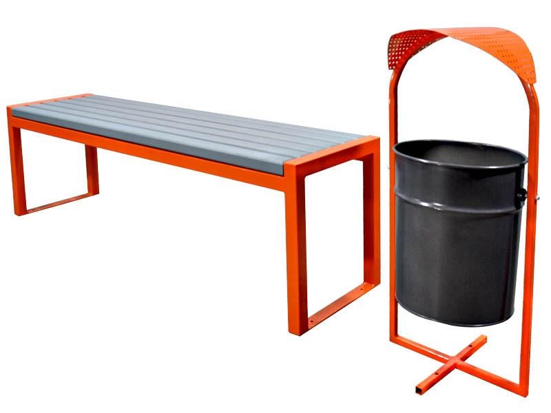 Комплект Kompred OL624 лавка и урна Разноцветный (1683713513) Комплект Kompred OL624 лавка и урна Разноцветный (1683713513)