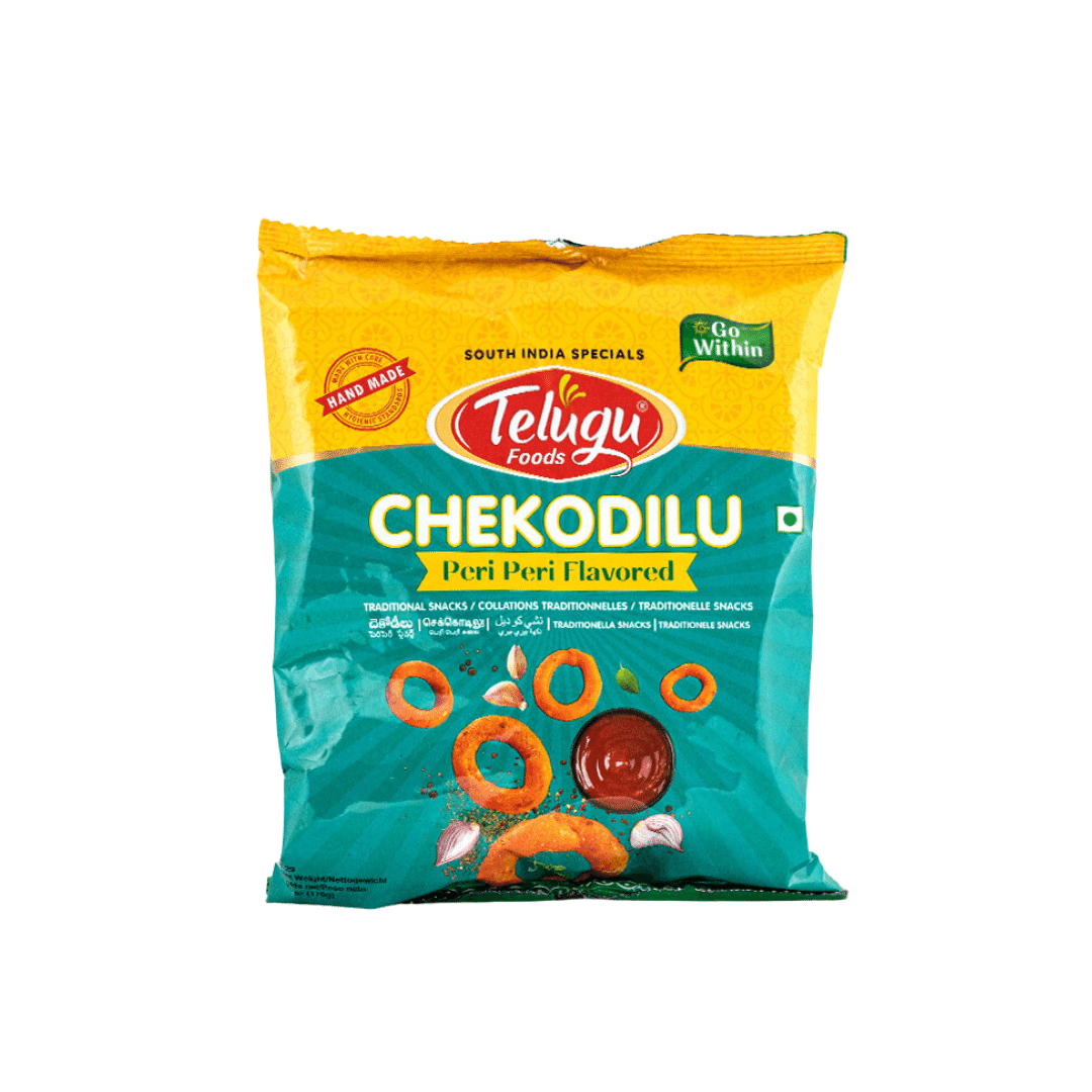 Снек Telugu Foods Хрусткі кільця зі спеціями Пері пері 170 г