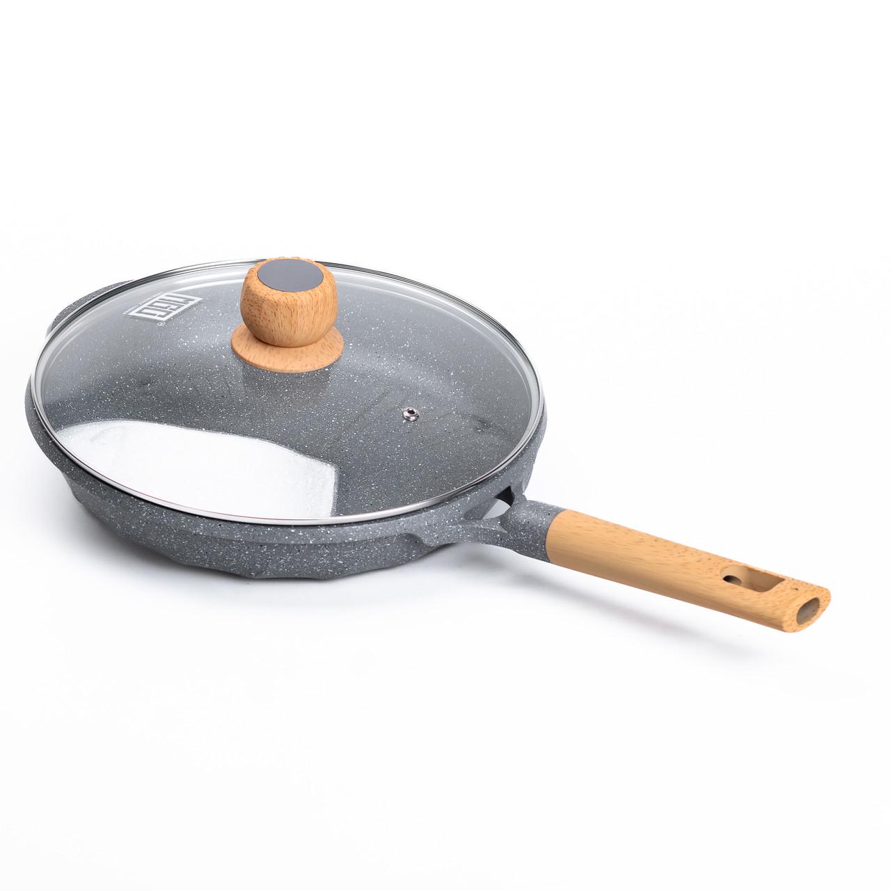 Сковорода алюмінієва MGC з мармуровим антипригарним покриттям 2,8 л 28 см Сірий - фото 4