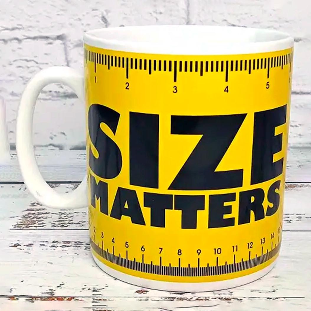 Чашка подарочная керамическая Size matters 1000 мл Желтый (27-PCK-4235) - фото 3