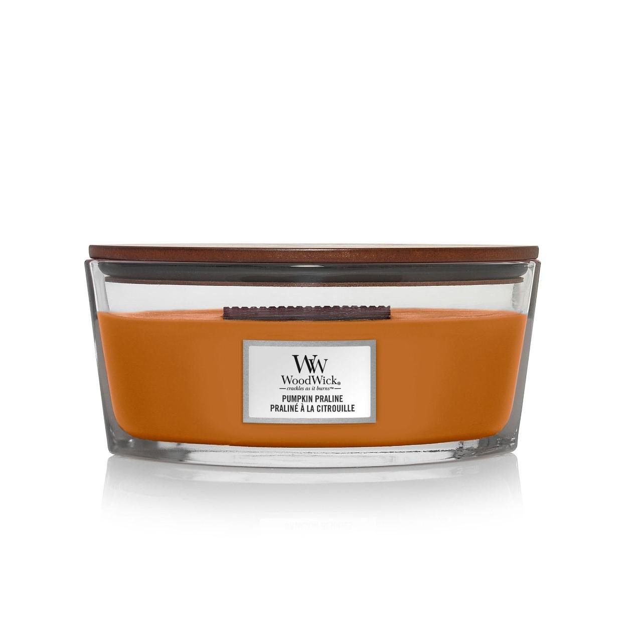 Ароматическая свеча Woodwick Ellipse Pumpkin Praline с нотами тыквы и специй (5038581142098)