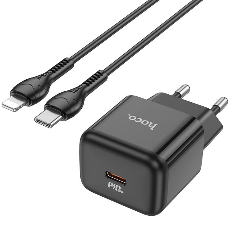 Зарядное устройство сетевое Hoco N32 Glory PD30W Type-C to Lightning Black (00000064557_1)