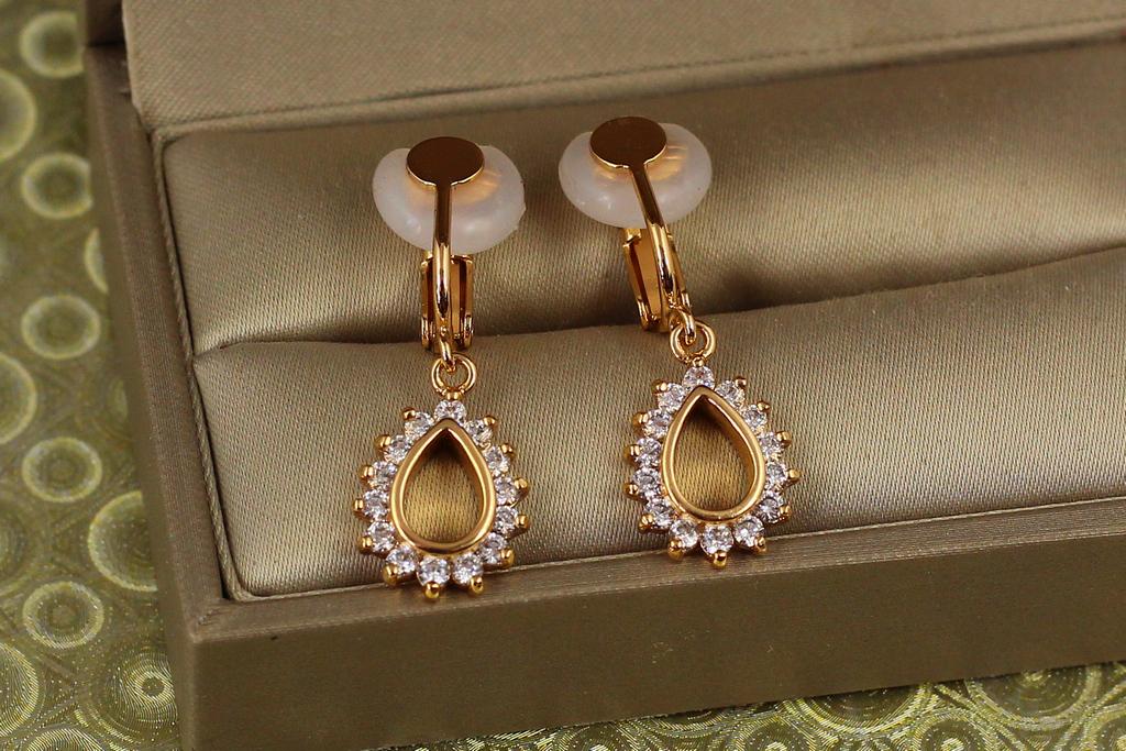 Серьги клипсы Xuping Jewelry капельки 3,2 см Золотистый (27085913)