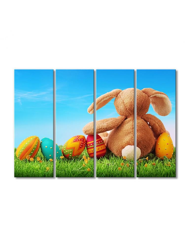 Картина модульная Пасхальный зайчик 4 модуля 70x105 см