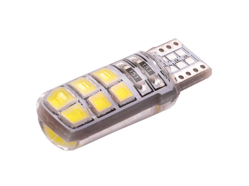 Автолампа светодиодная T10 W5W силикон 12 В SMD2835-12led Белый (2439)
