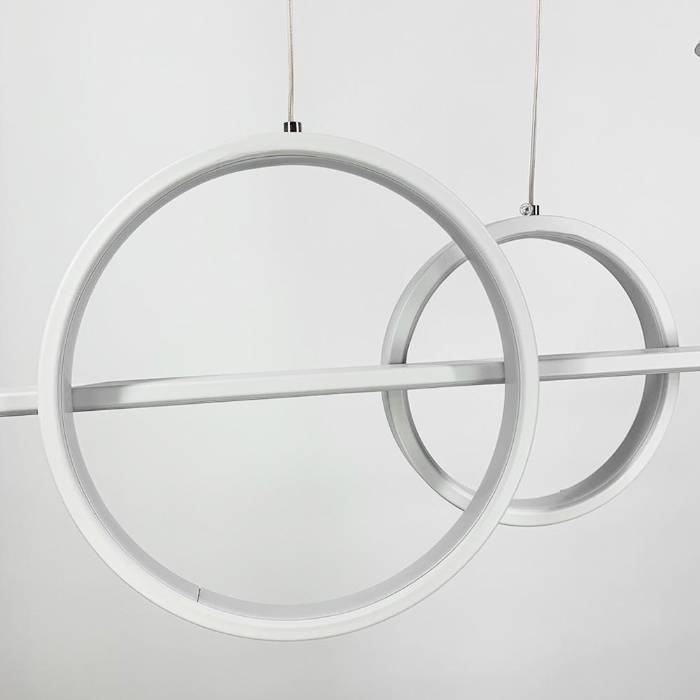 Люстра видовжена LED з 2 конусними плафонами 120 см Білий (MJ 114 WT) - фото 7