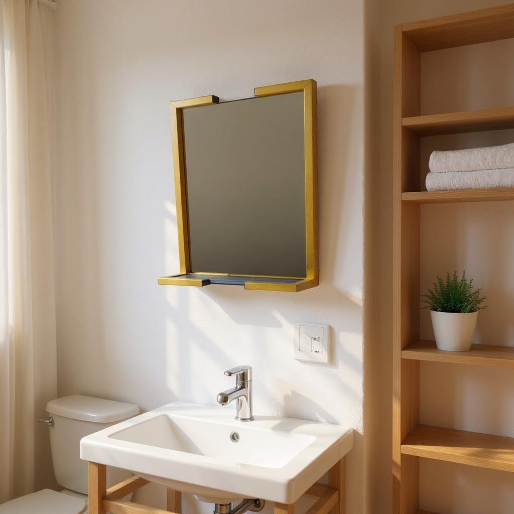 Дзеркало для ванної кімнати TheMix Loft 60 см Gold (2400) - фото 2